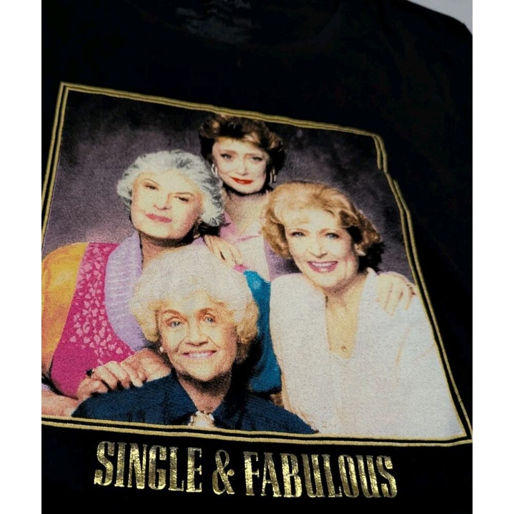 Golden Girls Single Fabulous Crop Top Graphic T Tee Shirt Women Plus 2X Black - Picture 5 of 6